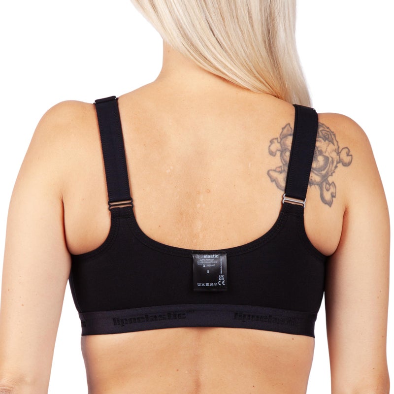 LIPOELASTIC PI Active - Mastectomy Bra, Sports Bra, Post-Surgery Bra, Compression Bra for Women Post-Surgery Front Closure Black - Image 2